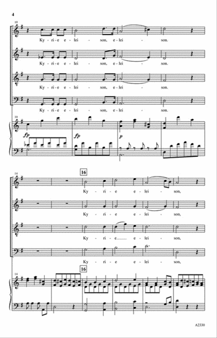 Kyrie (from Schubert's Mass in G) 4-Part scores gallery preview page 3