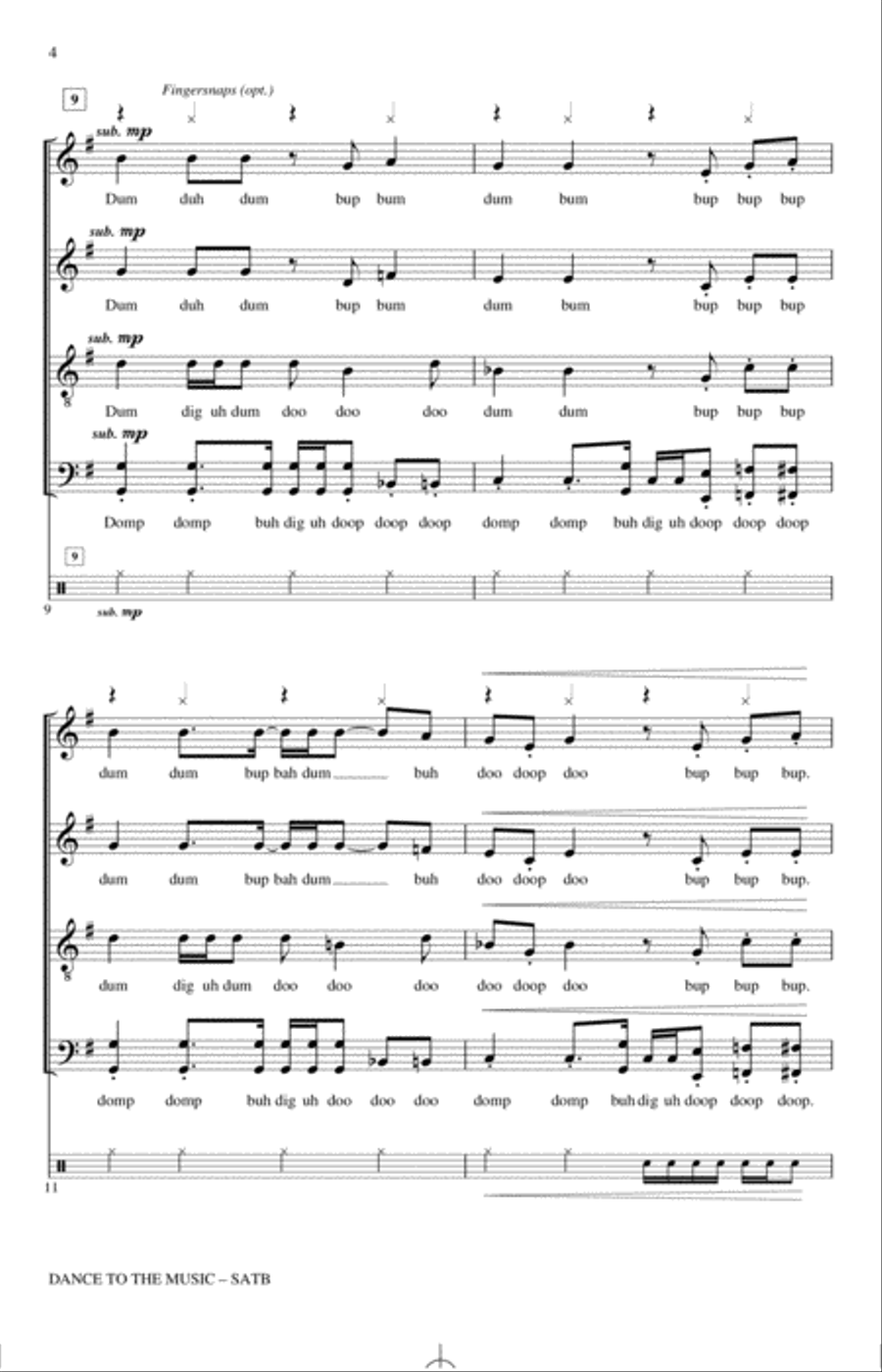 Dance To The Music (arr. Paul Langford) 4-Part scores gallery preview page 3