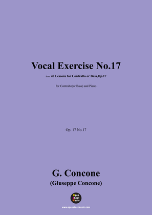 G. Concone-Vocal Exercise No.17,for Contralto(or Bass) and Piano