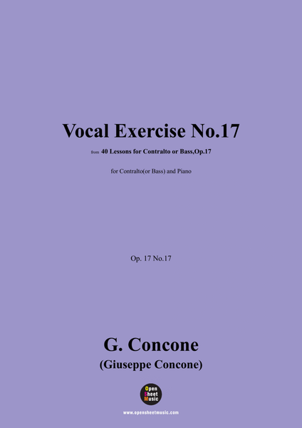 G. Concone-Vocal Exercise No.17,for Contralto(or Bass) and Piano image number null