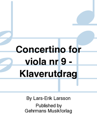 Book cover for Concertino for viola nr 9 - Klaverutdrag
