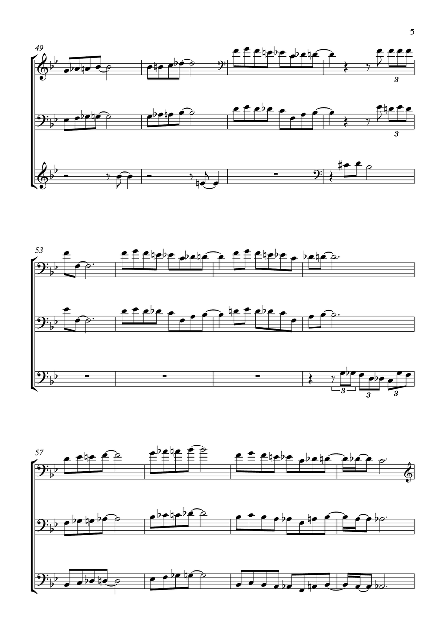 Blue Monk - SuperBass Transcription Double Bass Trio Small Ensemble scores gallery preview page 5