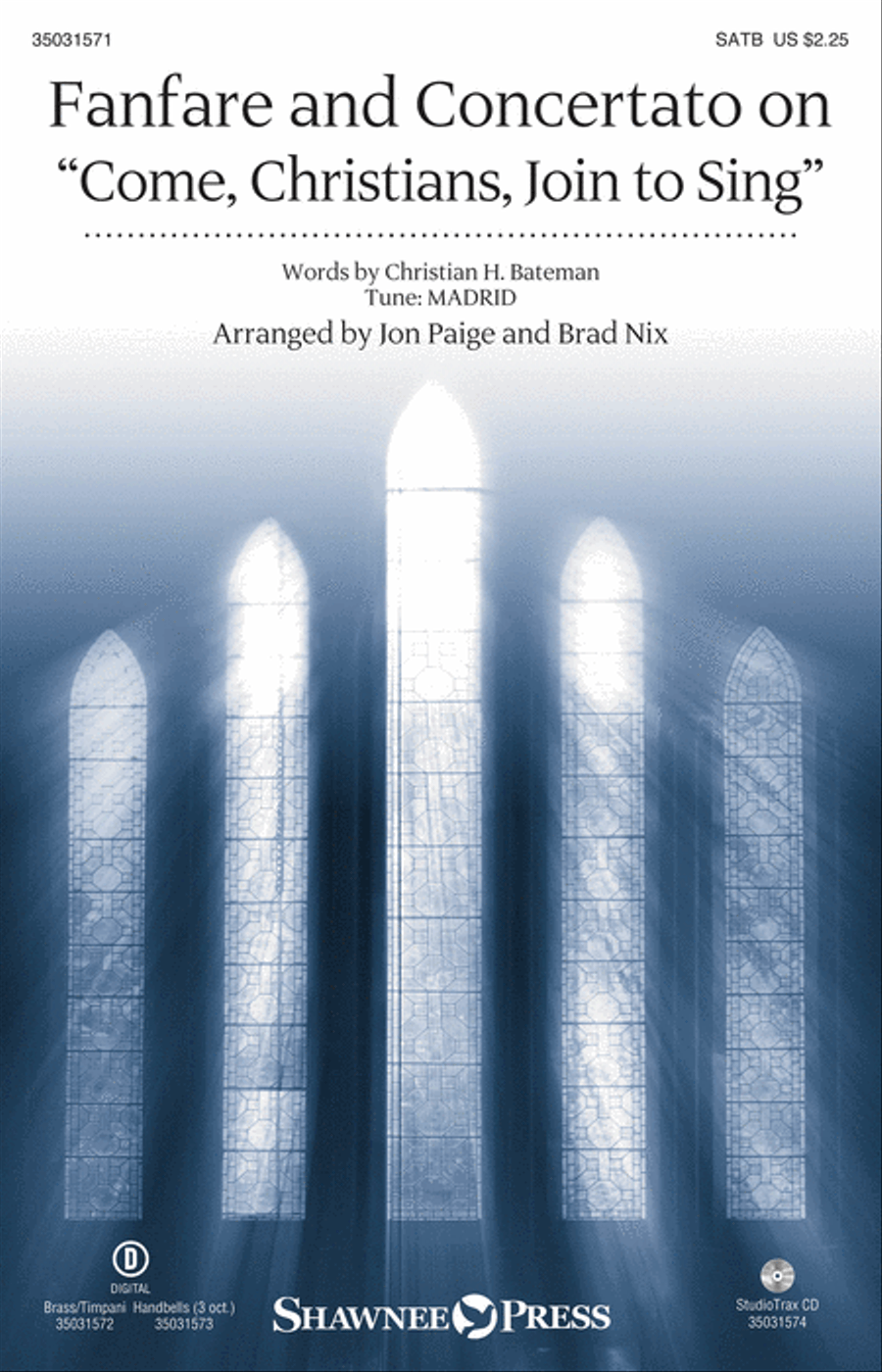 Fanfare and Concertato on “Come, Christians, Join to Sing” 4-Part scores gallery preview page 1