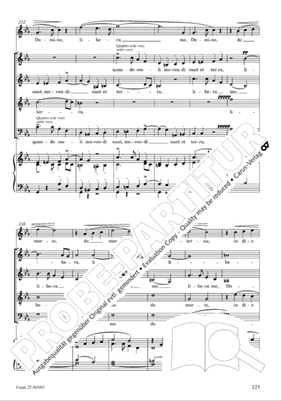 Messa da Requiem 4-Part scores gallery preview page 124