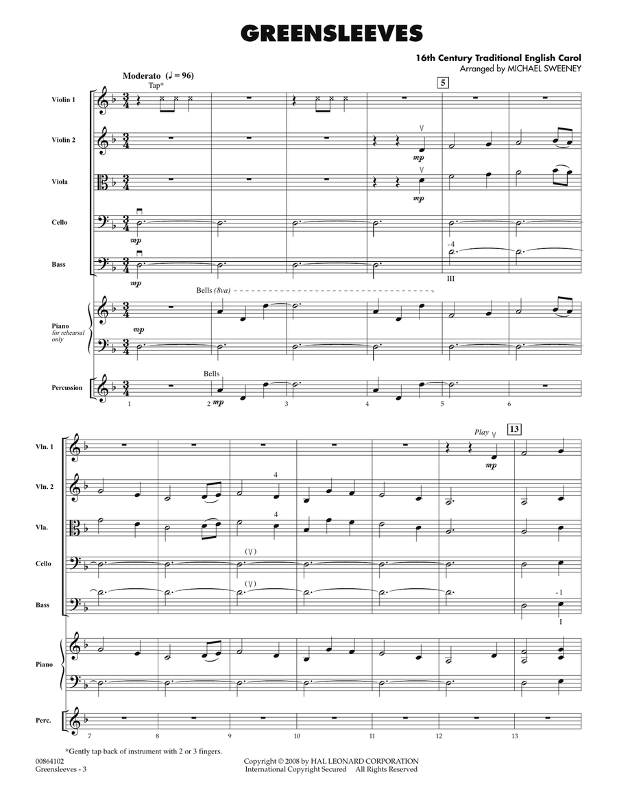 Greensleeves - Full Score Orchestra scores gallery preview page 3