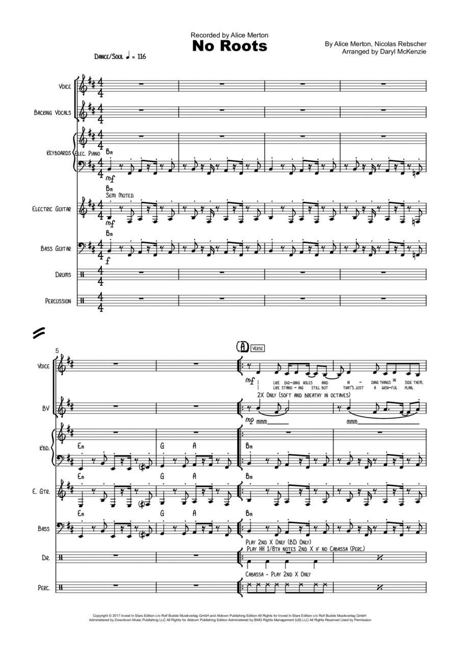 No Roots Bass Voice scores gallery preview page 1