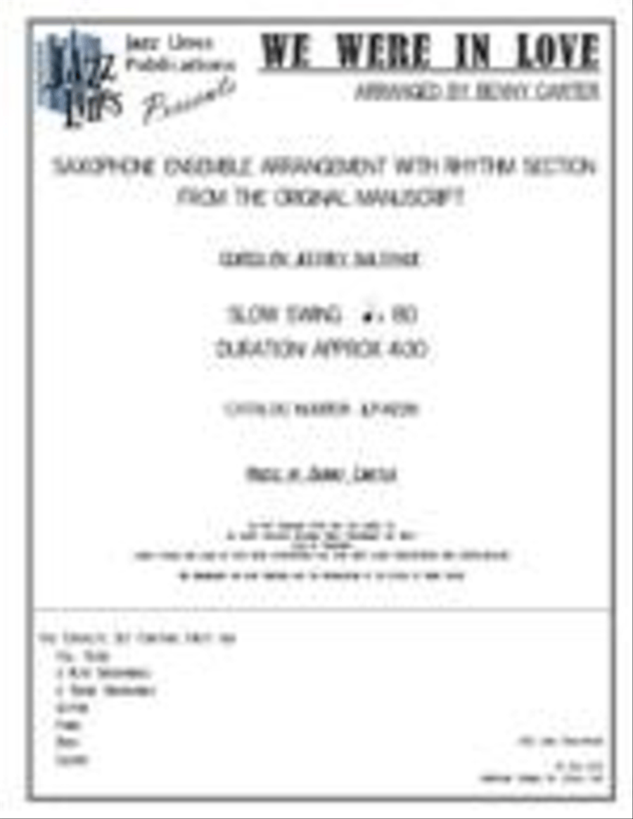 We Were In Love Saxophone Ensemble scores gallery preview page 1