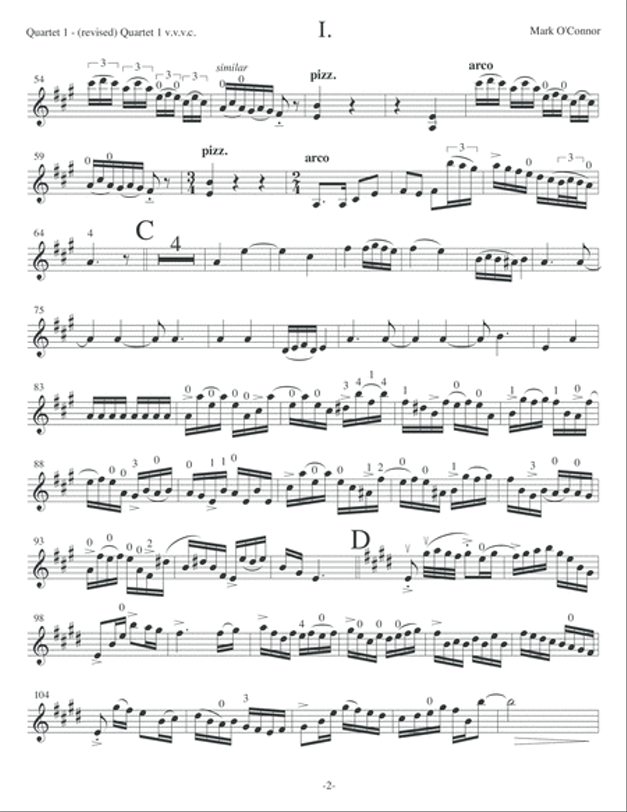 String Quartet No. 1 (violin 1 part - two vlns, vla, cel) String Quartet scores gallery preview page 5