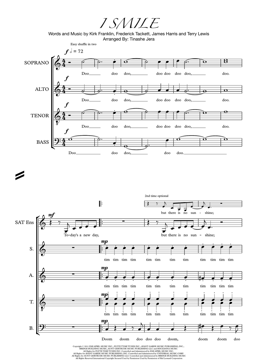 I Smile 4-Part scores gallery preview page 1