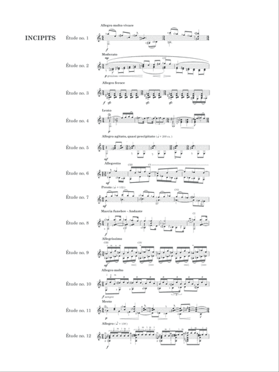 12 Études Classical Guitar scores gallery preview page 4