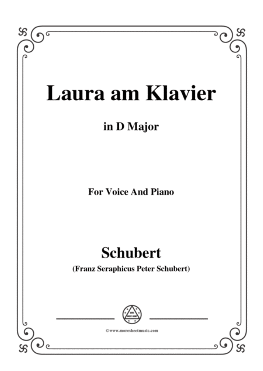 Schubert-Laura am Klavier(Laura at the Piano),1st version,D.388,in D Major,for Voice&Piano Voice scores gallery preview page 1