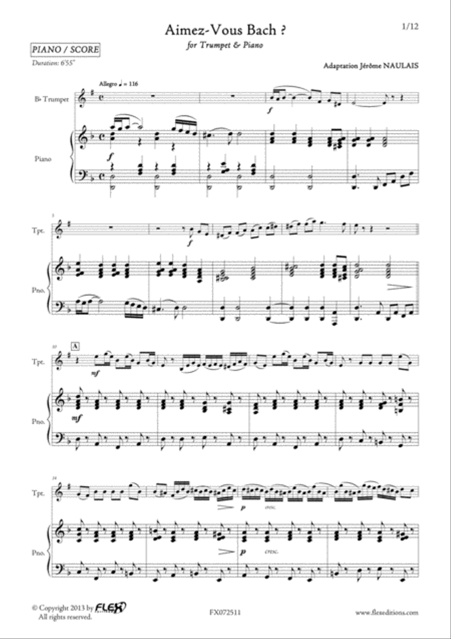Aimez-Vous Bach? Cornet scores gallery preview page 2