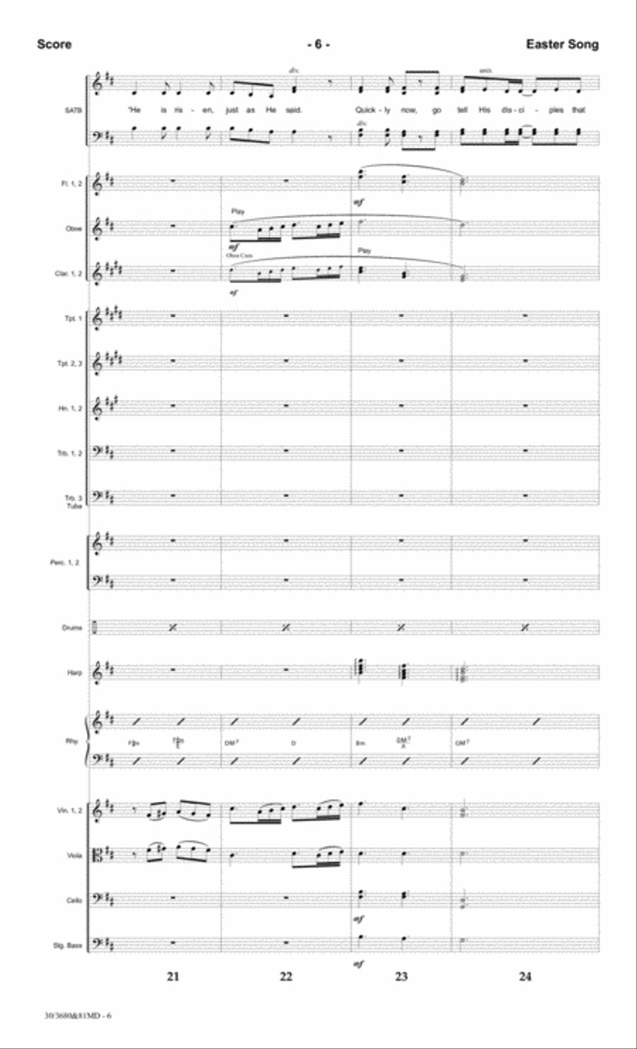Songs of the Cross - Orchestral Score and Parts Choir scores gallery preview page 8