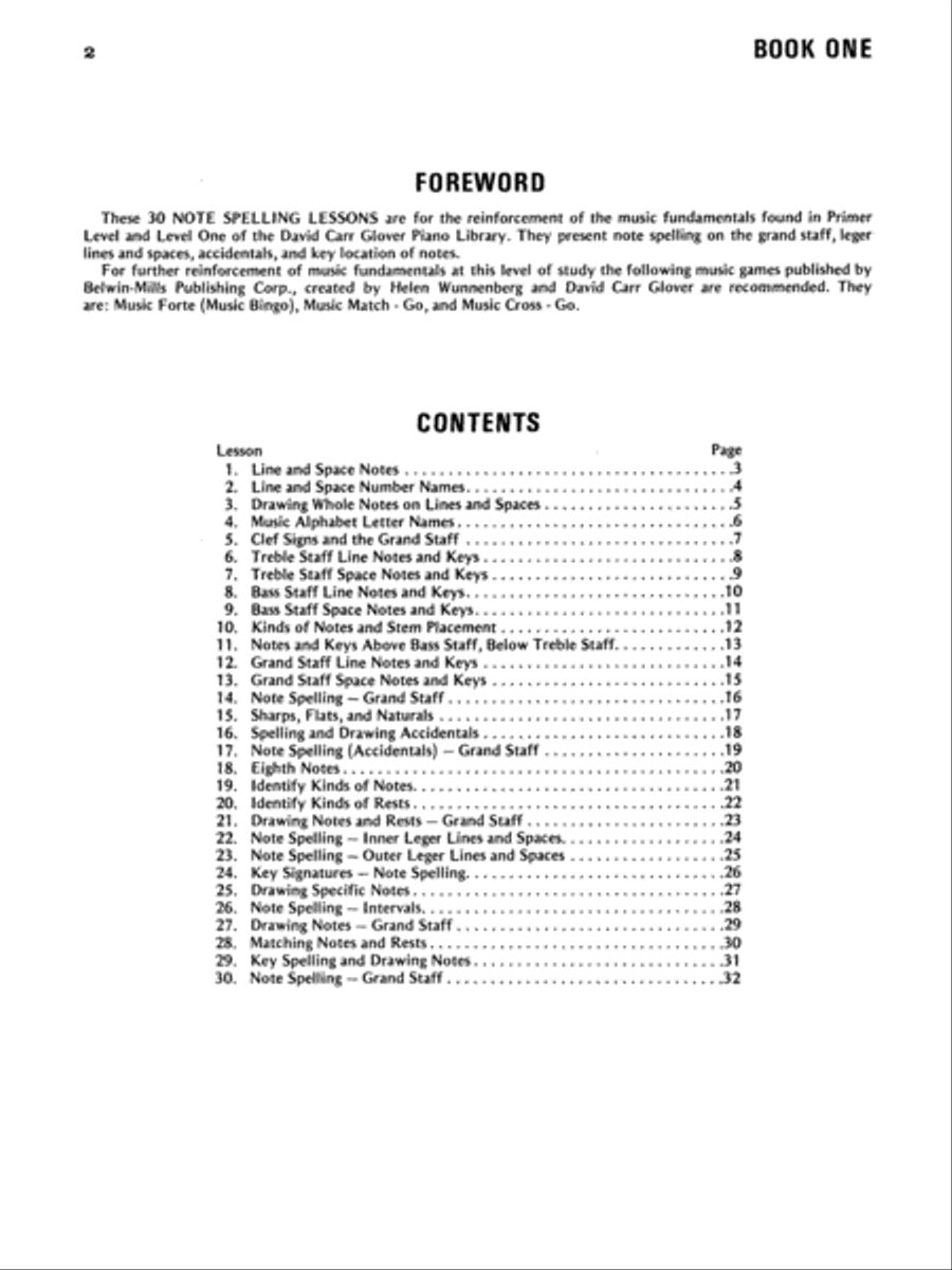 30 Notespelling Lessons Piano Method scores gallery preview page 2