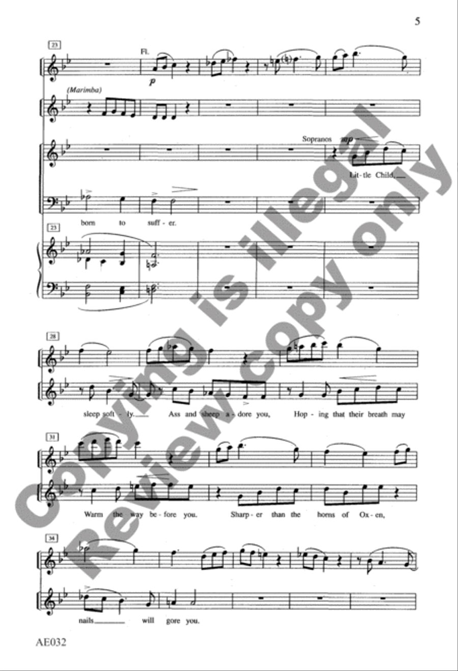 Lullaby After Christmas 4-Part scores gallery preview page 5