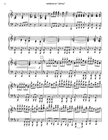 Variations on "When Johnny Comes Marching Home" for Solo Piano