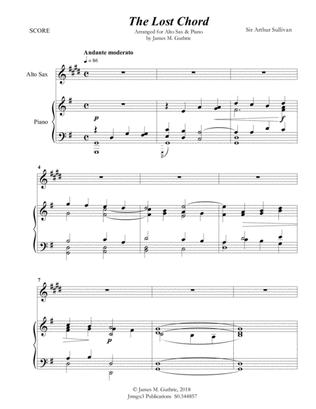 Sullivan: The Lost Chord for Alto Sax & Piano