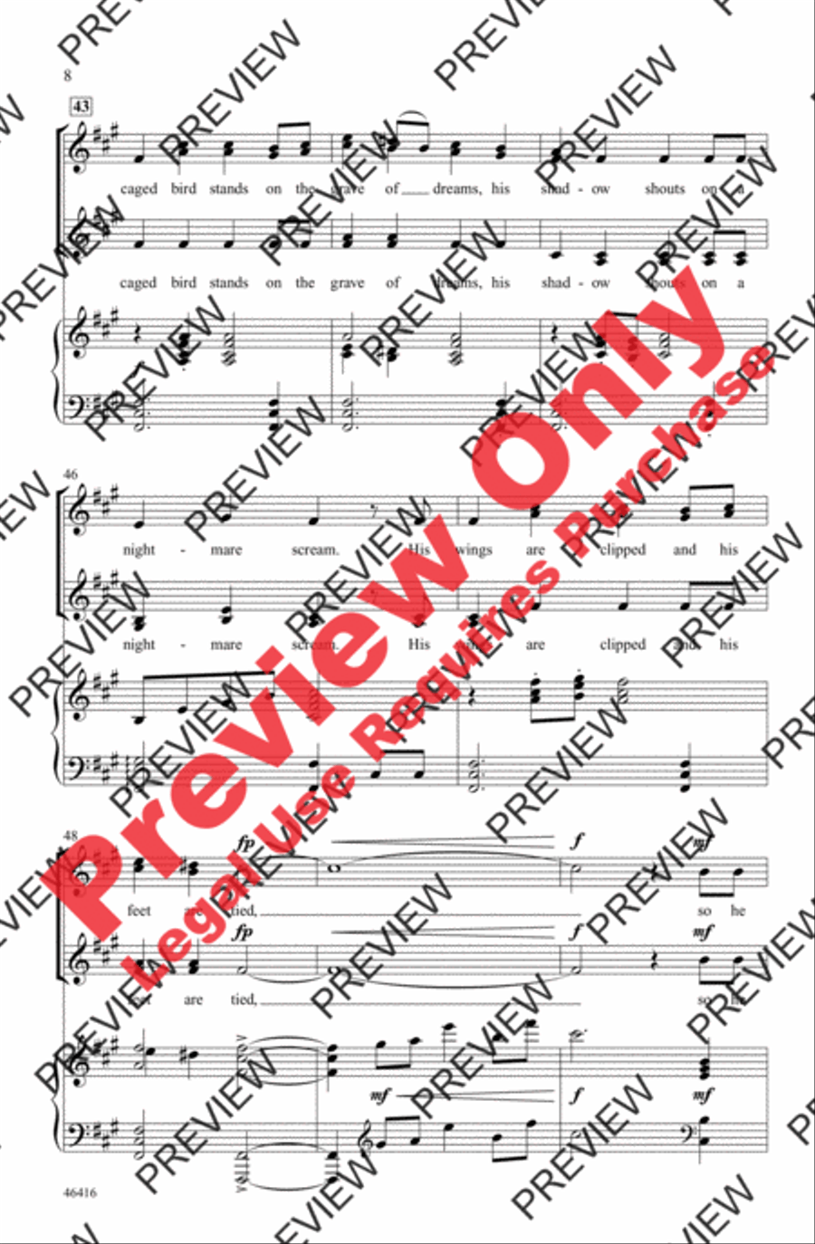 Caged Bird Women's Choir scores gallery preview page 7