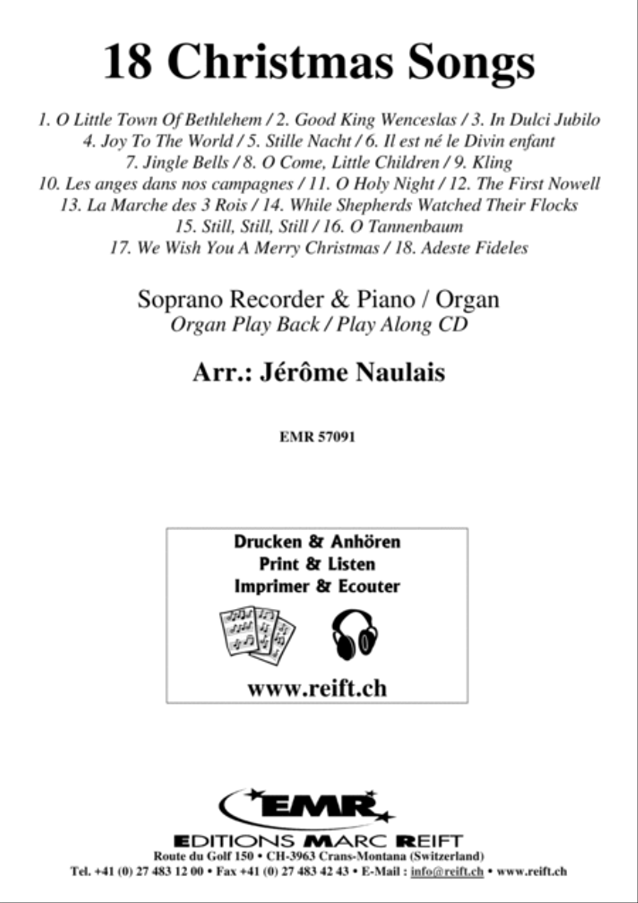 18 Christmas Songs Soprano Recorder scores gallery preview page 2