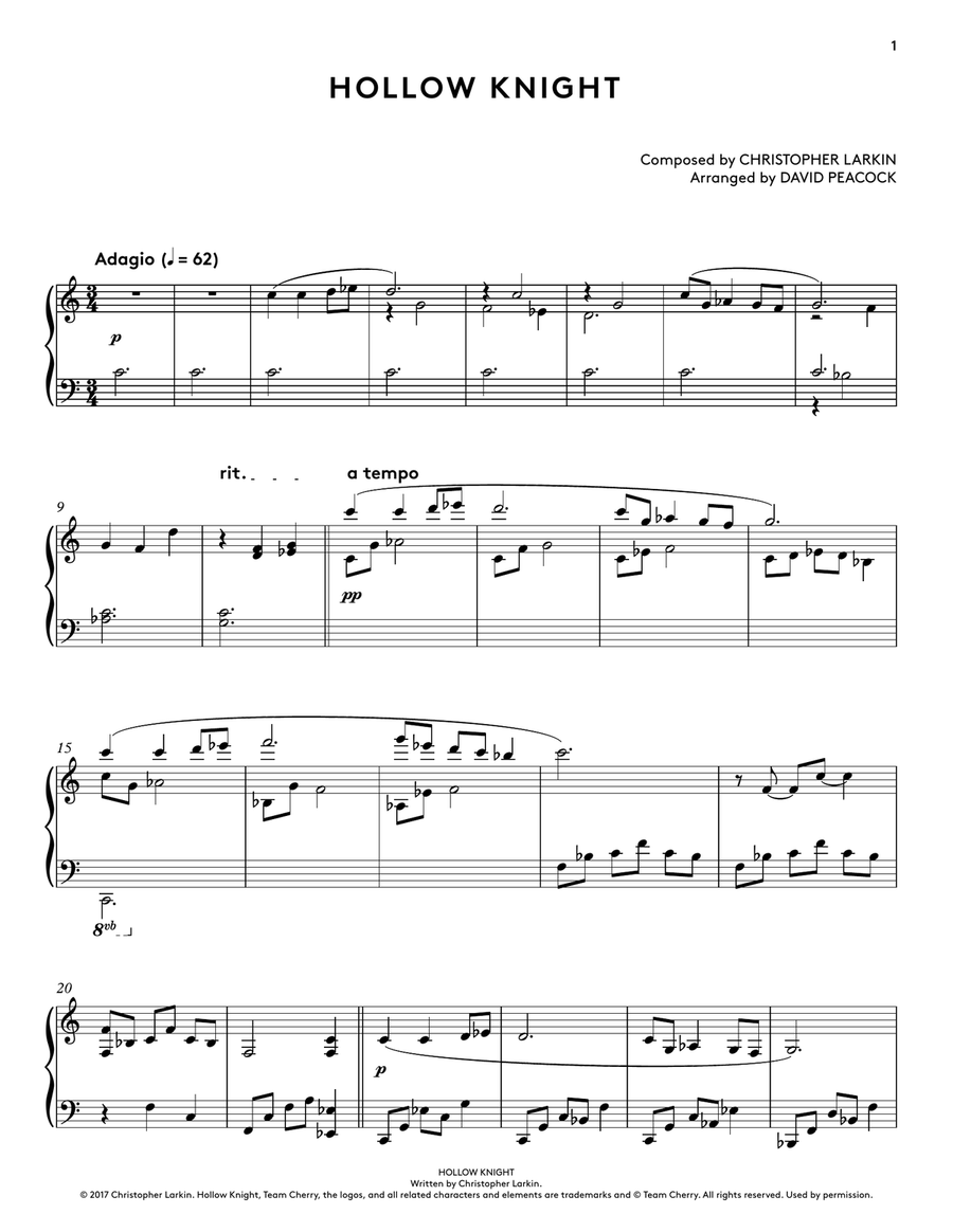 Hollow Knight (Hollow Knight Piano Collections) Piano Solo scores gallery preview page 4