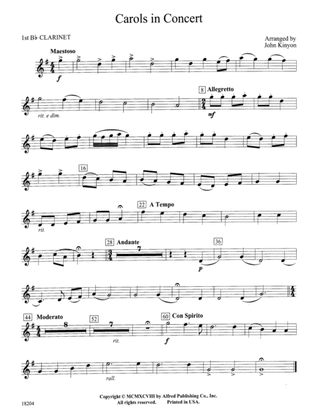 Carols in Concert: 1st B-flat Clarinet