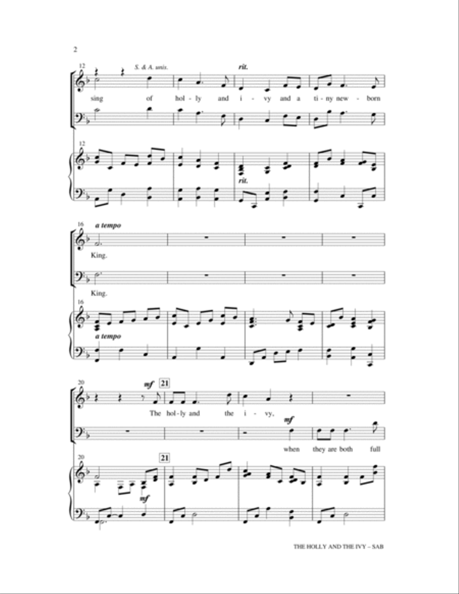 The Holly And The Ivy 3-Part scores gallery preview page 2