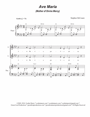 Ave Maria (Mother of Divine Mercy) (SATB)