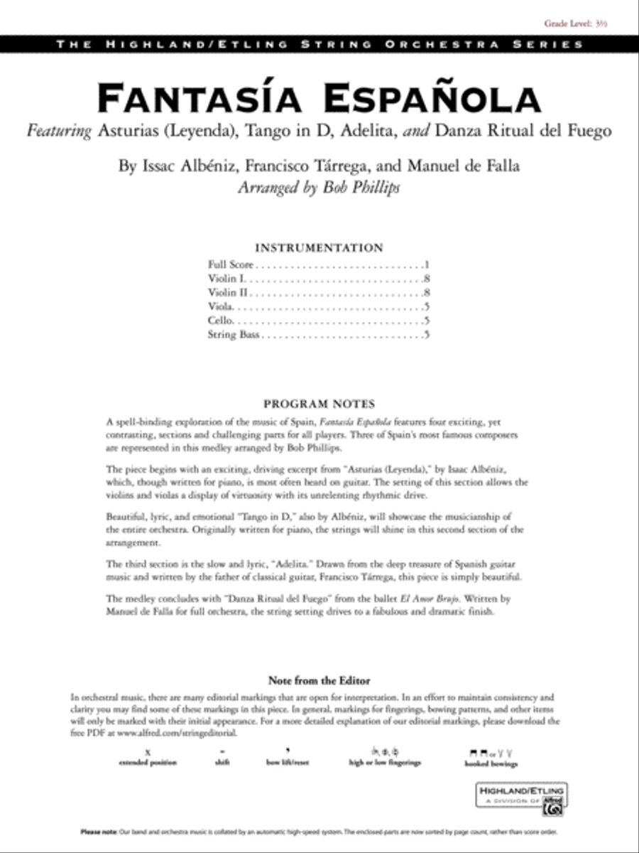 Fantasía Española String Orchestra scores gallery preview page 2