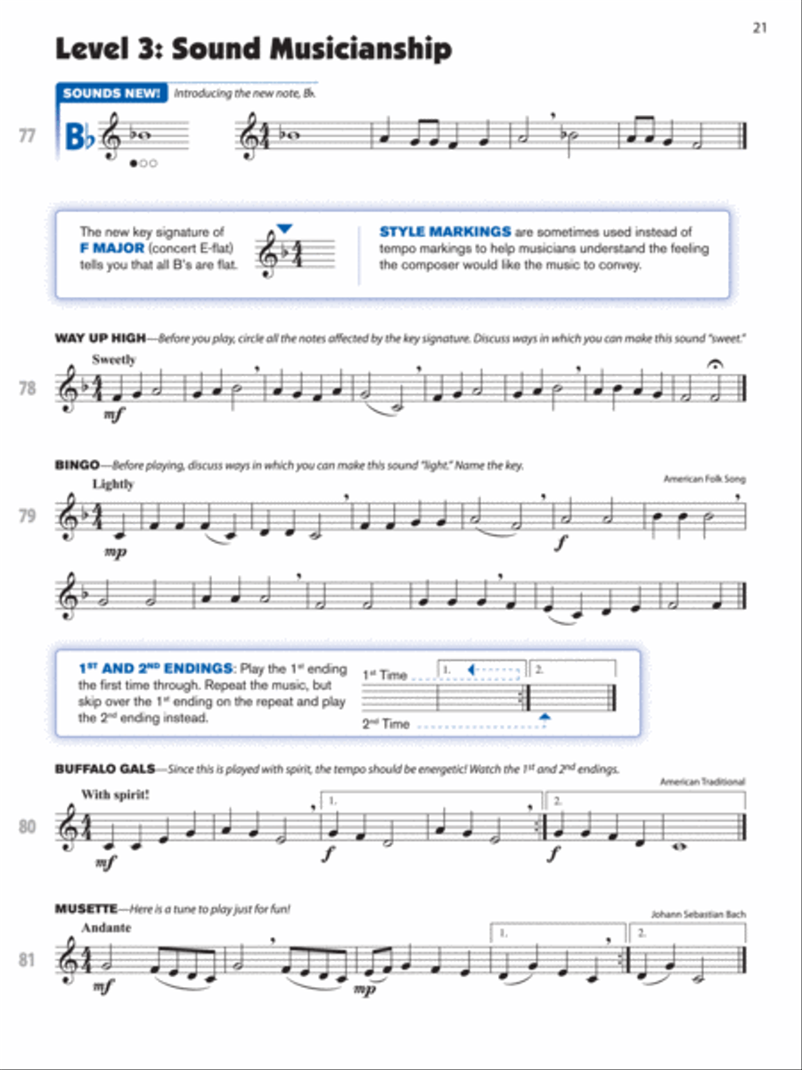 Sound Innovations for Concert Band, Book 1 Concert Band Methods scores gallery preview page 3