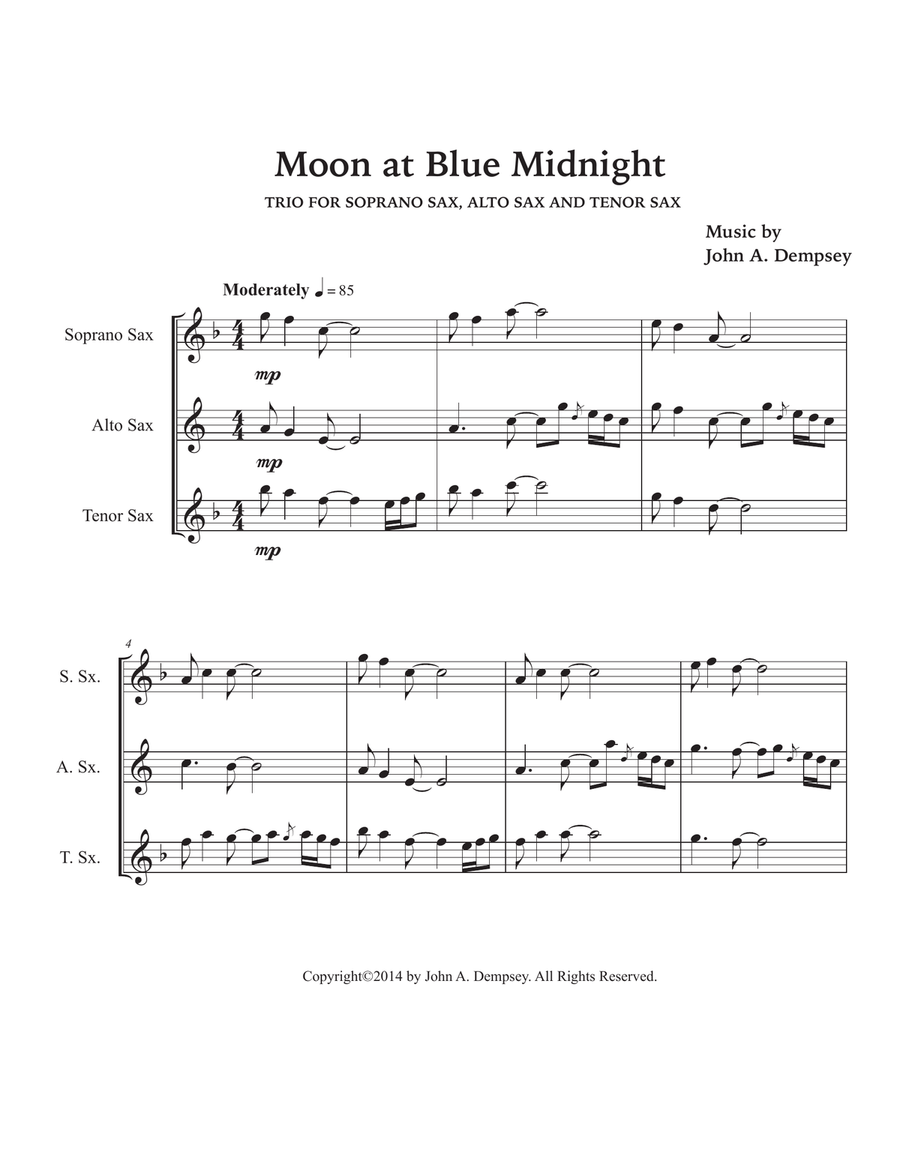 Moon at Blue Midnight (Sax Trio: SAT) SAT scores gallery preview page 5