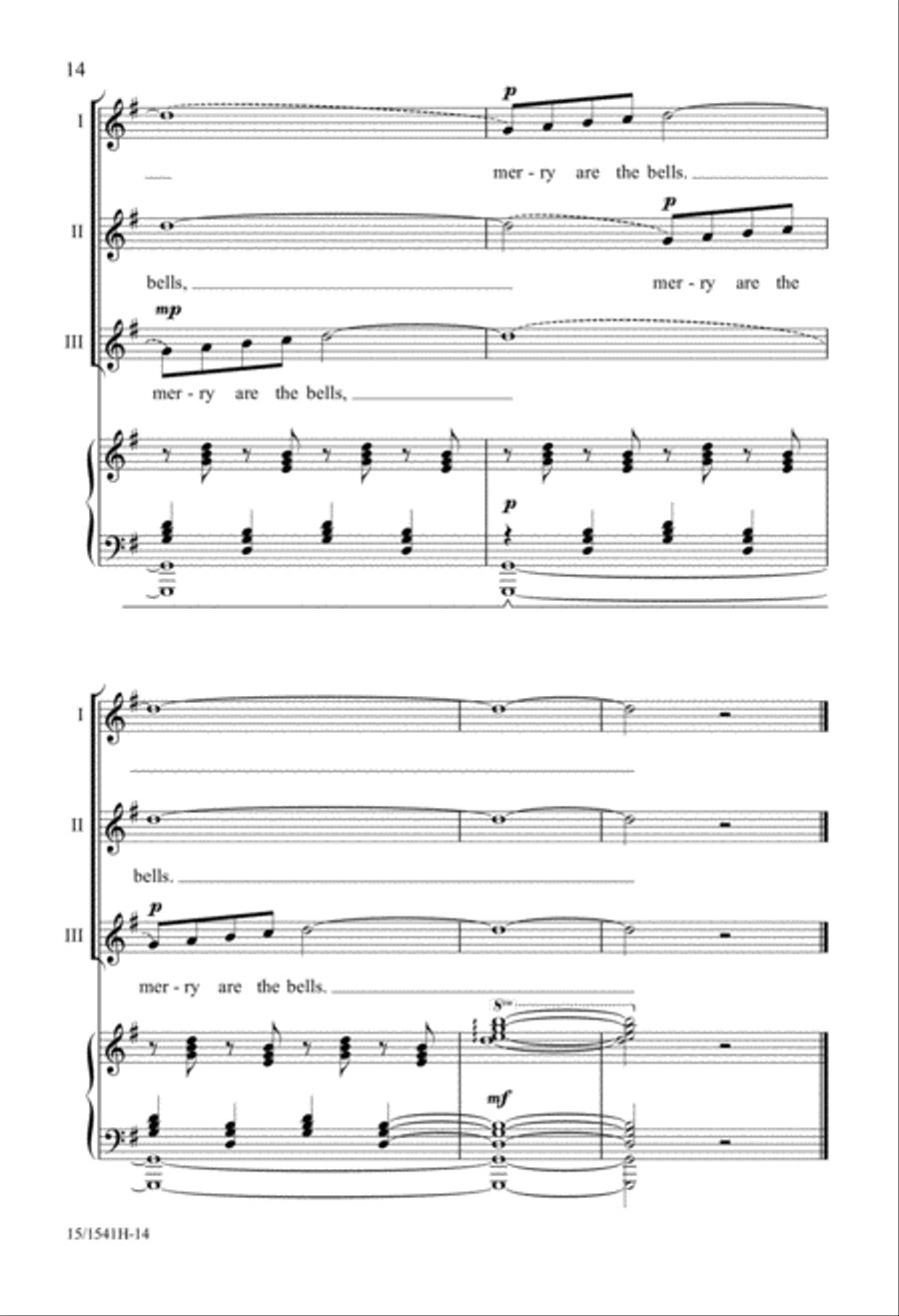 Merry Are the Bells 3-Part scores gallery preview page 14