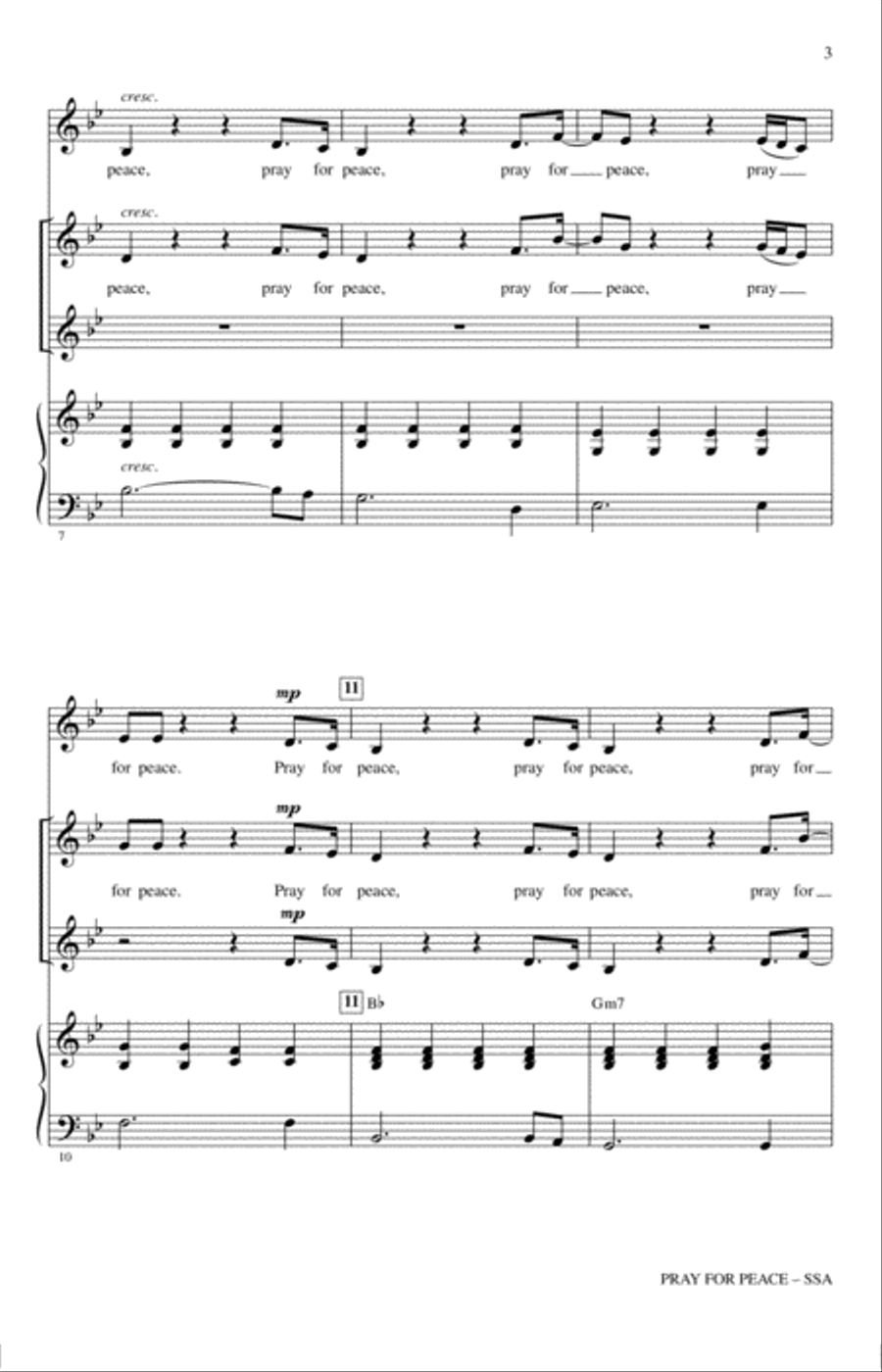 Pray For Peace SSA scores gallery preview page 2
