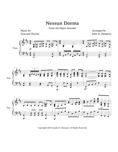 Nessun Dorma (Piano Solo) image number null