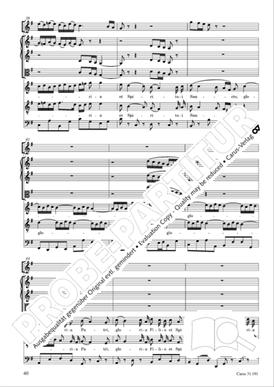 Gloria in excelsis Deo SSATB scores gallery preview page 40
