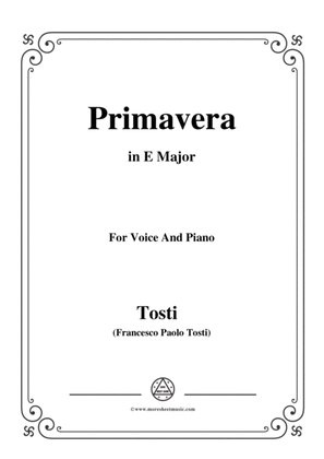 Tosti-Primavera in E Major,for voice and piano