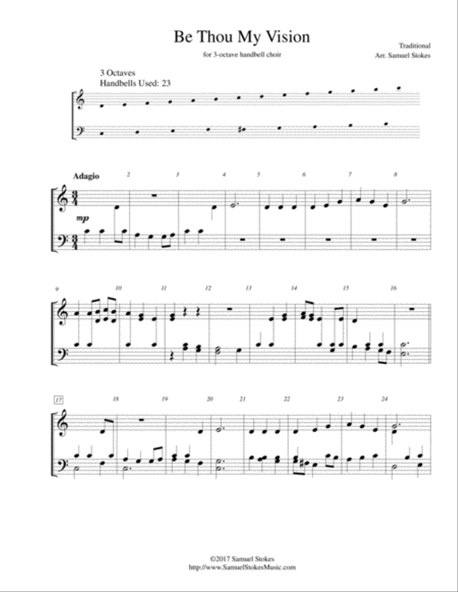 Be Thou My Vision - for 3-octave handbell choir 3-Octaves scores gallery preview page 1