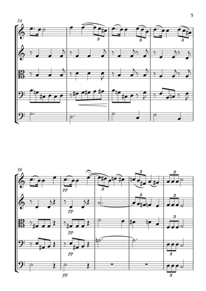 Elegy from "Lyric Pieces" Op. 38, №. 6 - String Quartet/Ensemble