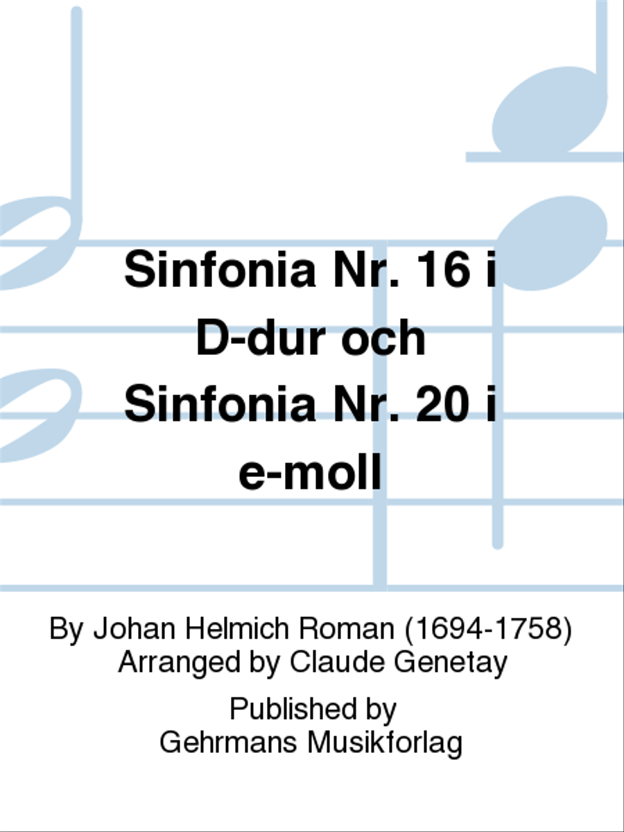 Sinfonia Nr. 16 i D-dur och Sinfonia Nr. 20 i e-moll Orchestra scores gallery preview page 1