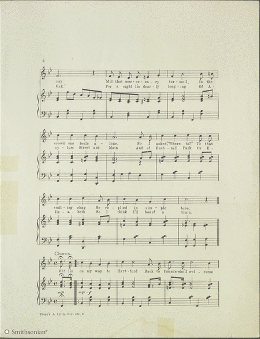 There's A Little Girl In Hartford, who has saved her heart for me Piano, Vocal scores gallery preview page 3