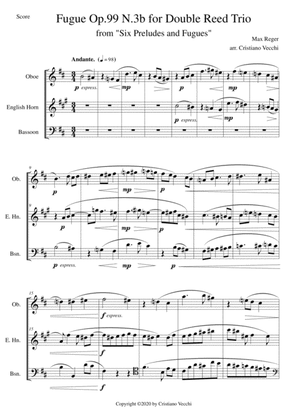 Fugue Op.99 N.3b for Double Reed Trio