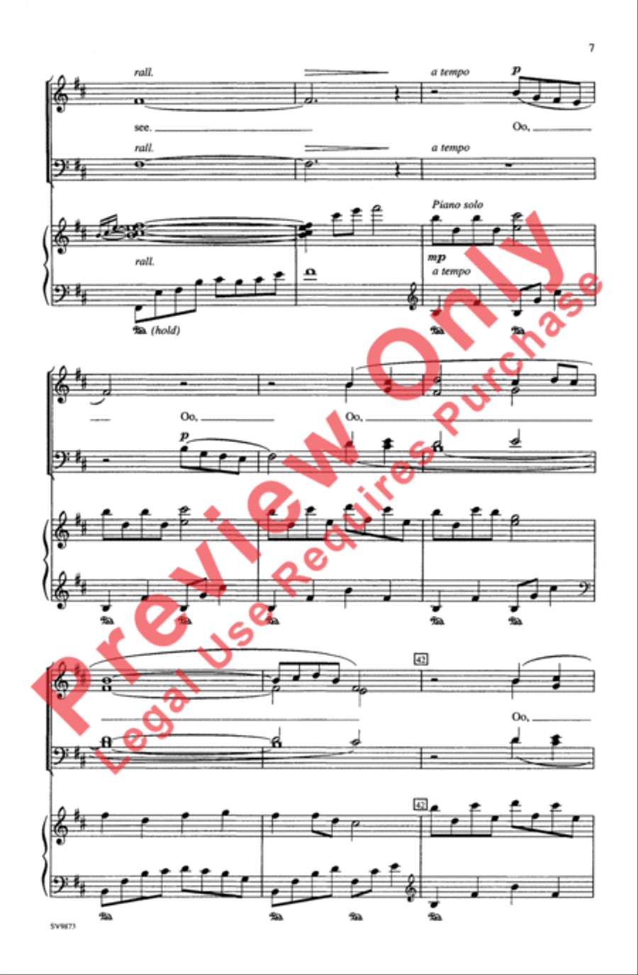 Sakura (Japanese Folk Song) 4-Part scores gallery preview page 7