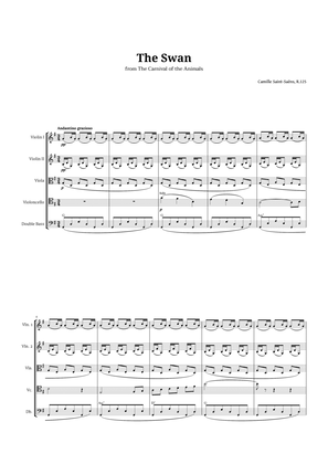 Book cover for The Swan by Saint-Saëns for String Quintet with Chords