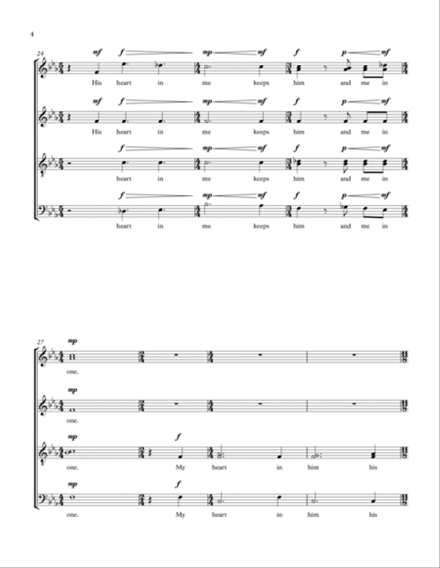 My True Love Hath My Heart 4-Part scores gallery preview page 6