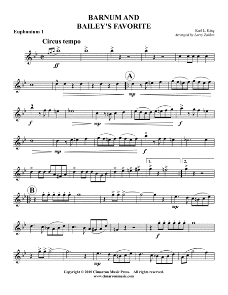 Barnum and Bailey's Favorite EETT scores gallery preview page 6