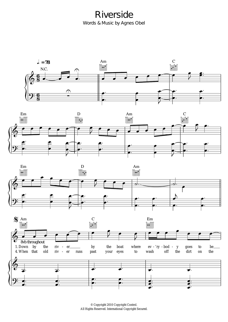 Riverside Riverside Piano, Vocal scores gallery preview page 1