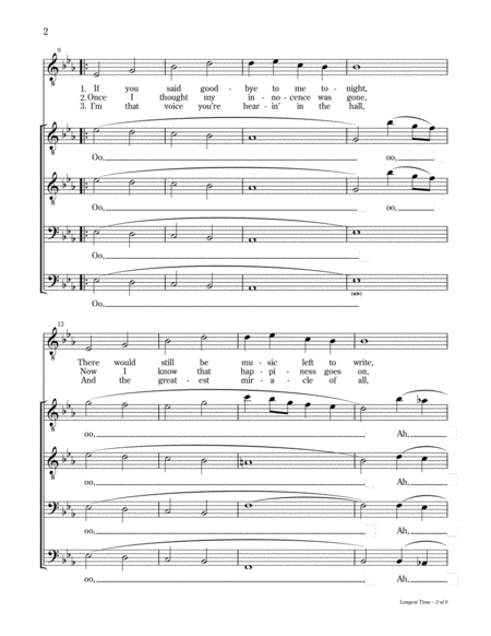 The Longest Time - TTBB and Solo, a cappella image number null