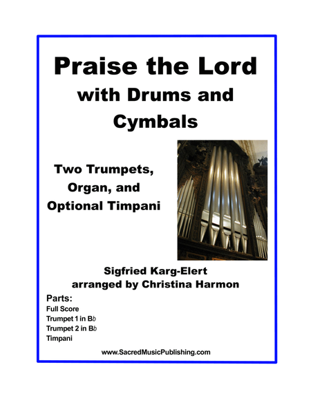 Praise the Lord with Drums and Cymbals – Two Trumpets, Organ and Optional Timpani image number null