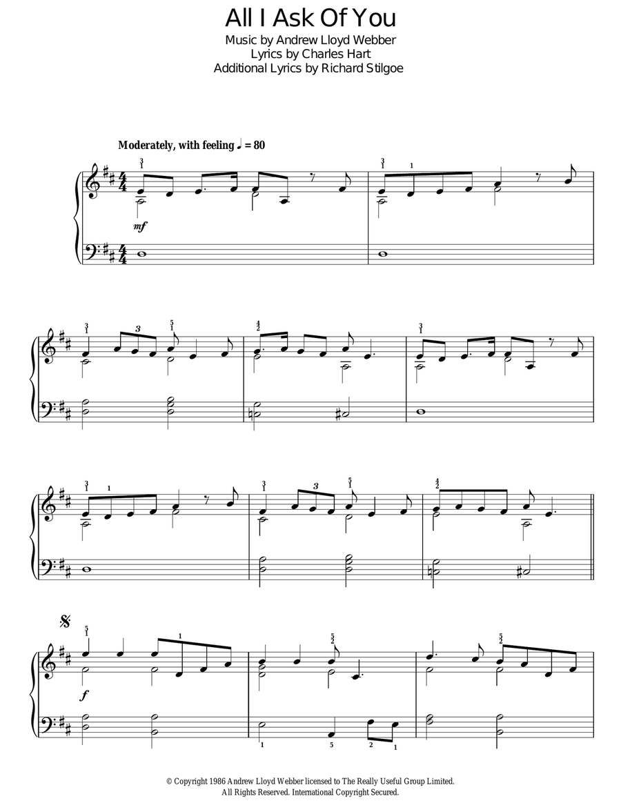 All I Ask Of You (from The Phantom Of The Opera)