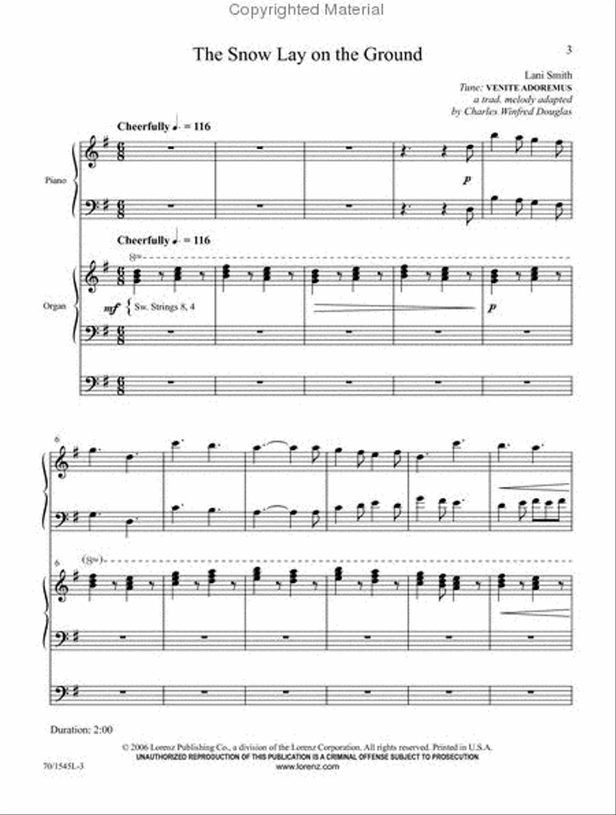 The Snow Lay on the Ground Organ scores gallery preview page 2