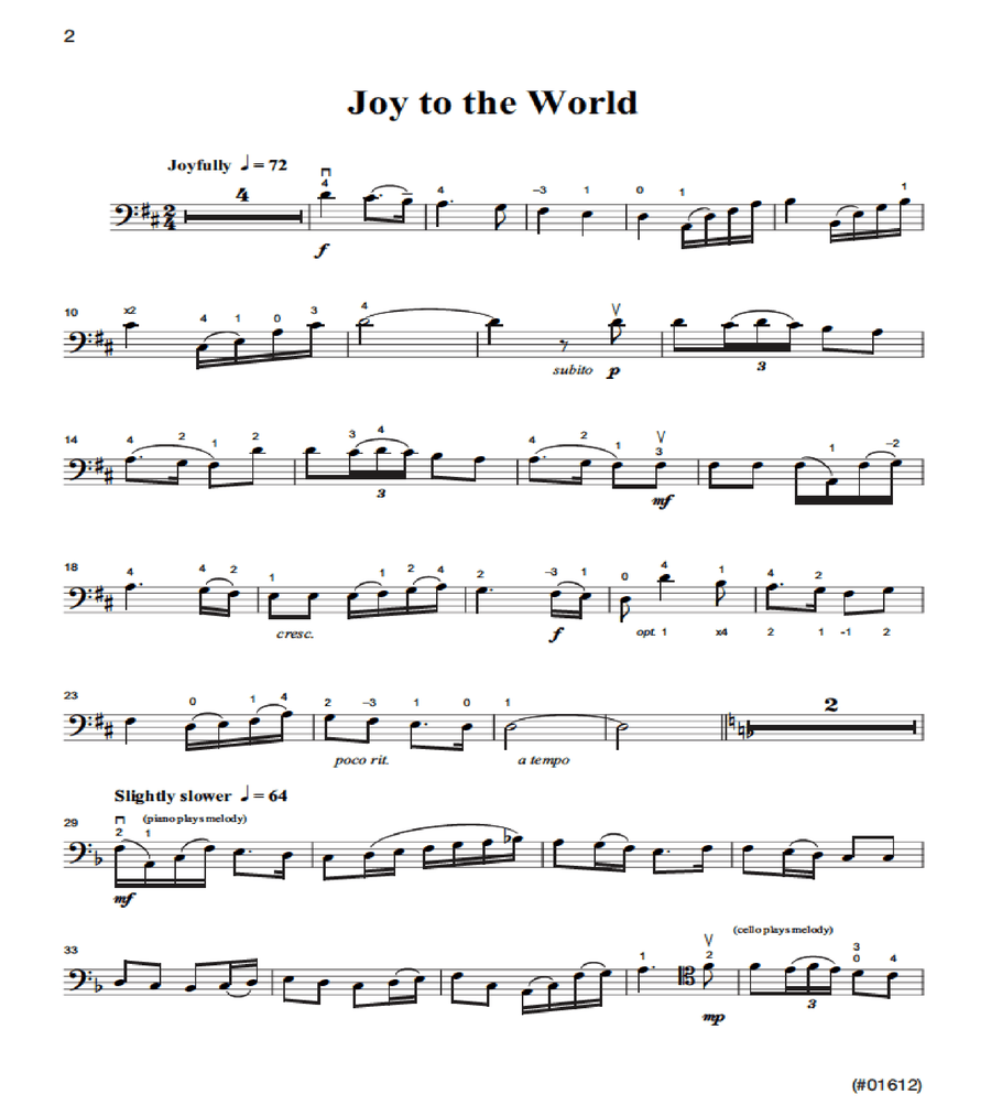 Sacred Christmas Solos for Instruments - Cello Piano scores gallery preview page 2